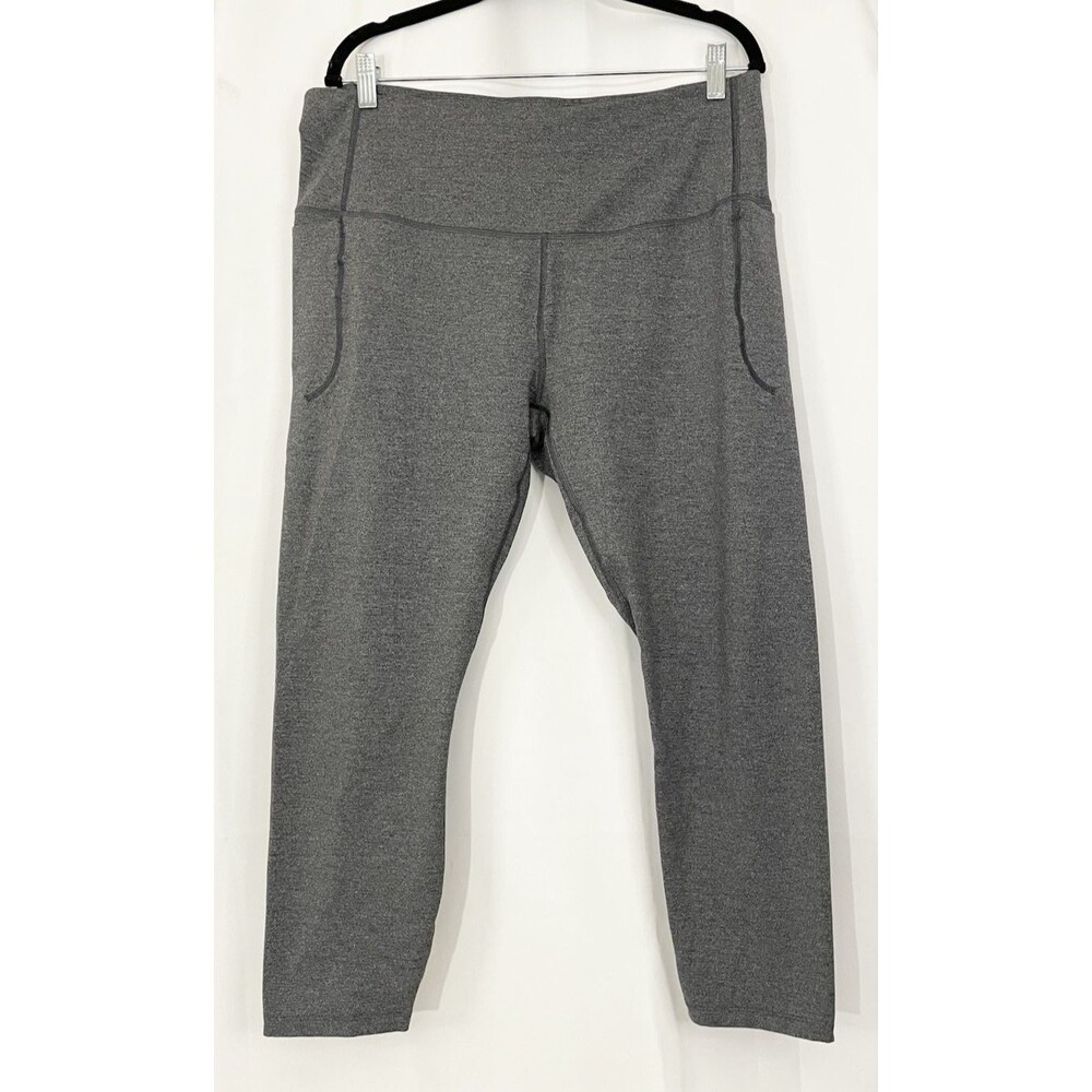 Under Armour Athletic Capri Pants Plus Size 1x 34" FITTED Pockets Gym Gray